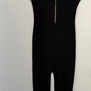 Zara Black Ribbed Jumpsuit